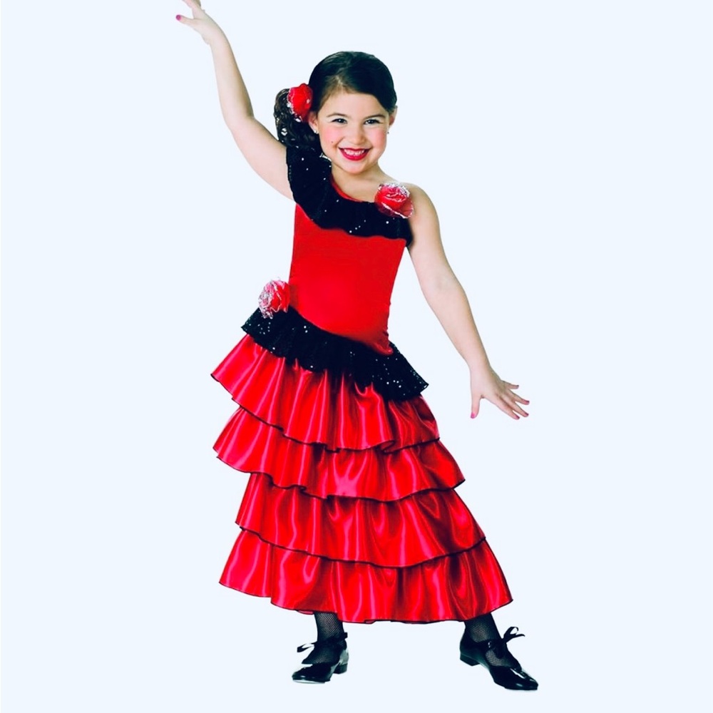 Spanish Princess-Kid’s Size S Black And Red Rubie’s Halloween Costume NWT